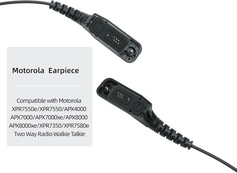 10 Pack APX6000 Headset Earpiece with Mic Compatible with Motorola MTP850 MOTOTRBO XPR7550 XPR6550 XPR7580 APX4000 Radios G Shape Earhook in Kuwait