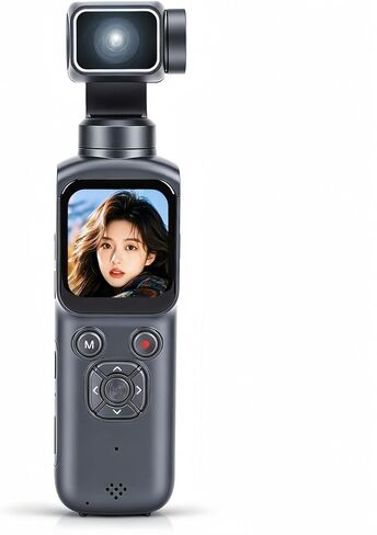 Pomya 4K Portable Video Camera 64MP WiFi Vlogging Camera, Anti Shake Stabilization, 330 Face Tracking, Time Lapse, Digital Recorder for Travel in Kuwait
