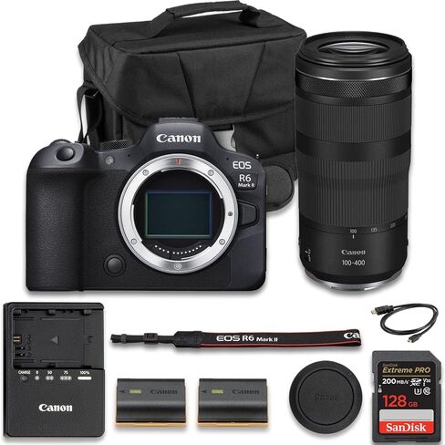 Canon EOS R6 Mark II Mirrorless Camera with RF 24-105mm f/4-7.1 is STM + RF-S 55-210mm f/5-7.1 is STM Lens + Extra LP-E6NH Lithium-Ion Battery + SanDisk Extreme Pro 128GB (17pc Bundle) in Saudi Arabia