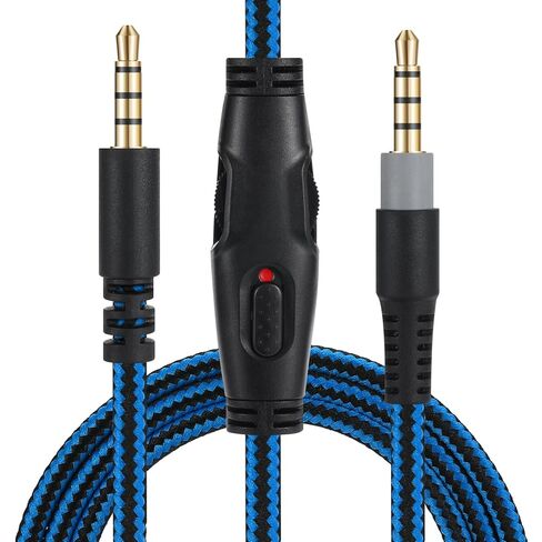 Replacement Aux Cable Cord, Wire with Mute and Volume Control Compatible for Kingston Cloud Alpha Cloud Mix Cloud Flight Gaming Headphones (Blue) in Saudi Arabia