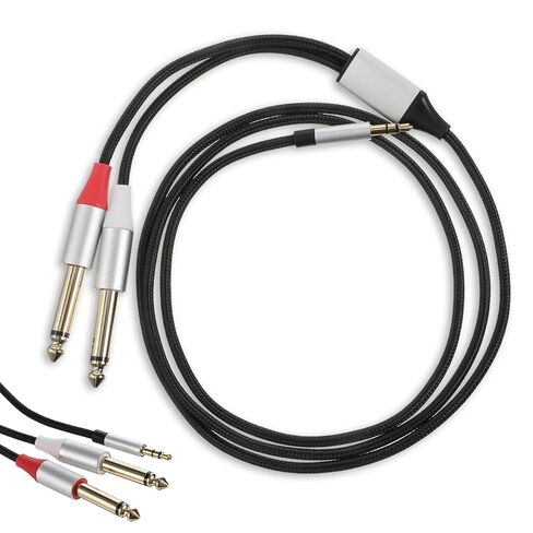 4ft 3.5mm إلى 1/4 محول كابل صوت ستيريو 1/4 بوصة TRS ستيريو Y-Splitter Insert Cable 3.5mm 1/8 "TRS إلى Dual 6.35mm 1/4" TS Mono Stereos Y-Cable Splitter Cord لسماعات الرأس جاك مكبر صوت الكمبيوتر المحمول in Kuwait