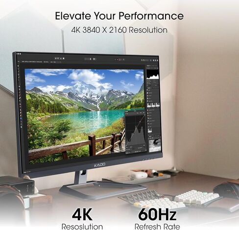 إعداد شاشة Kado المزدوجة - 2 حزمة شاشة كمبيوتر 32 بوصة 4K UHD 3840x2160 60 هرتز VESA Mount HDMI DisplayPort Office Gaming مكبرات صوت مدمجة هجينة (سلسلة U32X مزدوجة) in Kuwait