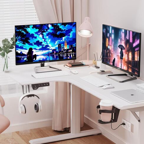 إعداد شاشة Kado المزدوجة - 2 حزمة شاشة كمبيوتر 32 بوصة 4K UHD 3840x2160 60 هرتز VESA Mount HDMI DisplayPort Office Gaming مكبرات صوت مدمجة هجينة (سلسلة U32X مزدوجة) in Kuwait