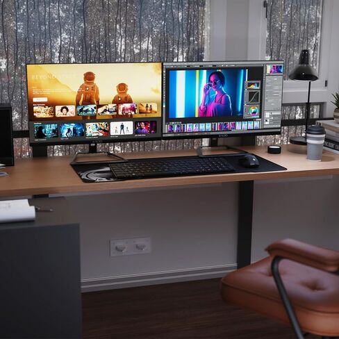 إعداد شاشة Kado المزدوجة - 2 حزمة شاشة كمبيوتر 32 بوصة 4K UHD 3840x2160 60 هرتز VESA Mount HDMI DisplayPort Office Gaming مكبرات صوت مدمجة هجينة (سلسلة U32X مزدوجة) in Kuwait