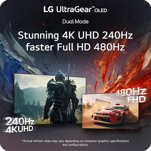 LG 32GX870A-B 32-inch Ultragear 4K UHD (3840 x 2160) OLED Gaming Monitor, Dual-Mode, 240Hz, 0.03ms, NVIDIA, AMD FreeSync Premium Pro, VESA Display HDR True Black 400, USB C, DP2.1 (Renewed) in Kuwait