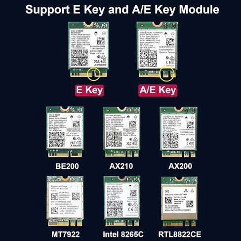 ZDE ZP596 PCIe to M.2 E Key WiFi7 6 6E 5 PCIe to 2.5G Ethernet Network Port HAT Adapter Expansion Board 2.5GB 2.5GBE for Raspberry Pi 5 Support Google TPU WiFi 7 BE200 WIFI6E AX210 MT7922 WIFI6 AX200 in Kuwait