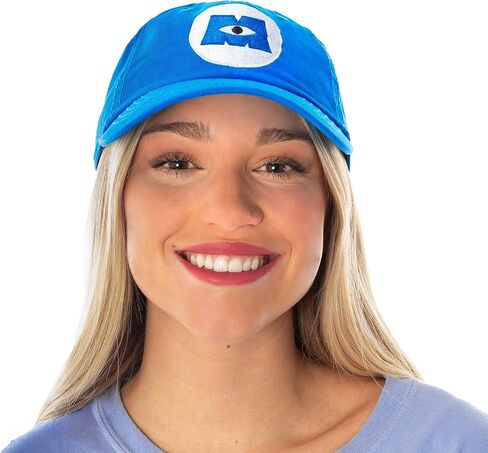 Disney Monsters Inc. Embroidered Logo Hat Adjustable Strap Baseball Cap Blue in Saudi Arabia