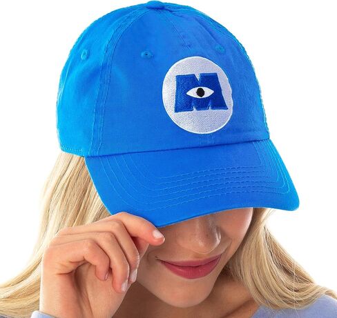 Disney Monsters Inc. Embroidered Logo Hat Adjustable Strap Baseball Cap Blue in Saudi Arabia