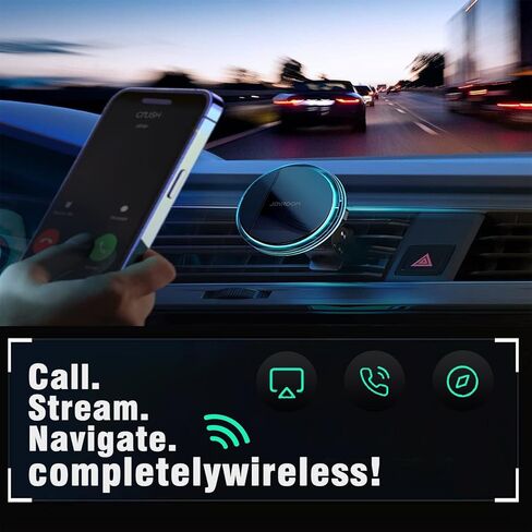محول CarPlay اللاسلكي لهواتف iPhone وAndroid، تحويل سلكي إلى دونجل CarPlay لاسلكي، التوصيل والتشغيل USB-C، اتصال تلقائي، واي فاي 5 جيجا هرتز، متوافق مع iOS 10+ وAndroid 11+ Cars (أسود) in Kuwait