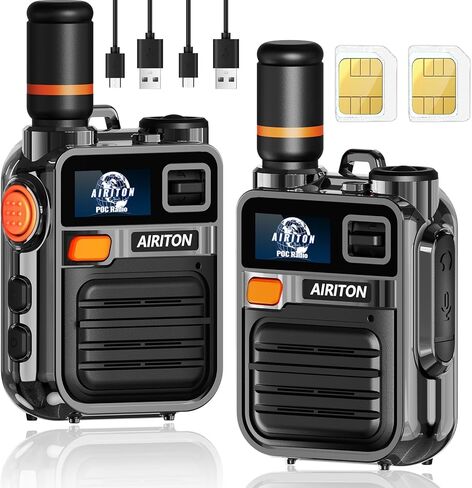 Walkie Talkies Fast Radio Unlimited Range Nationwide Long Distance 8000 Miles Handheld 4G LTE POC Two Way Radio Push to Talk Over Cellular Radio Long Range Walkie talkies (2 with SIM Card) in Kuwait
