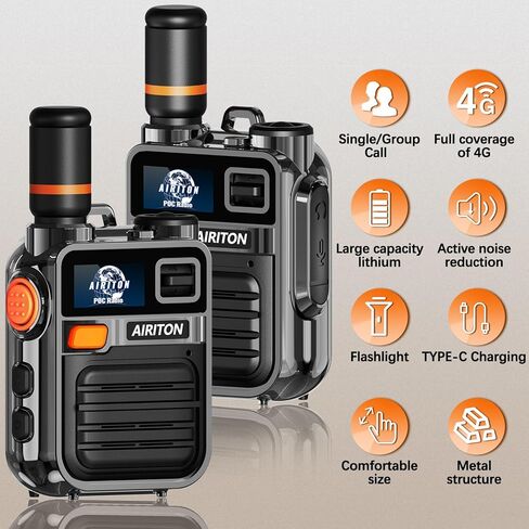 Walkie Talkies Fast Radio Unlimited Range Nationwide Long Distance 8000 Miles Handheld 4G LTE POC Two Way Radio Push to Talk Over Cellular Radio Long Range Walkie talkies (2 with SIM Card) in Kuwait