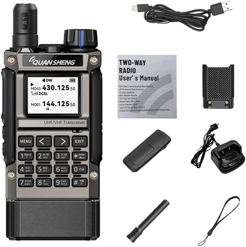 Quansheng UV-K1(8) Mini Walkie Talkie for Adults Long Range Type-C Charger 2500mAh AM/FM Multi-Band Transceiver Handheld Two Way Radios with Flashlight Li-ion Battery and Charger in Saudi Arabia