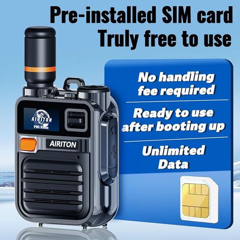 Walkie Talkies Fast Radio Unlimited Range Nationwide Long Distance 8000 Miles Handheld 4G LTE POC Two Way Radio Push to Talk Over Cellular Radio Long Range Walkie talkies (2 with SIM Card) in Kuwait