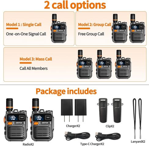 Walkie Talkies Fast Radio Unlimited Range Nationwide Long Distance 8000 Miles Handheld 4G LTE POC Two Way Radio Push to Talk Over Cellular Radio Long Range Walkie talkies (2 with SIM Card) in Kuwait