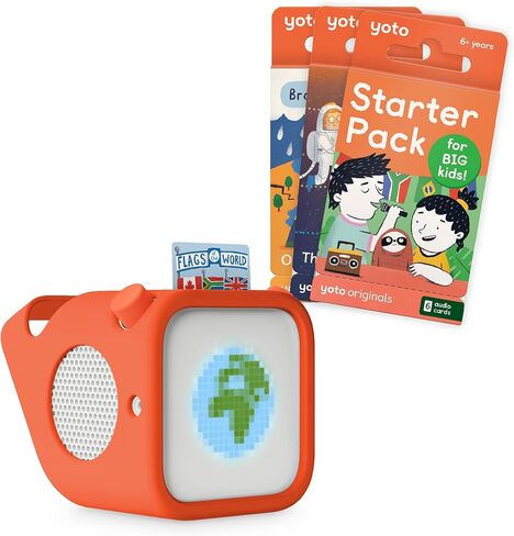 حزمة Yoto Player + حزمة المبتدئين للأطفال الكبار + النظام الشمسي + Brainbots: كوكبنا + سترة الفاكهة - مشغل صوت بلوتوث بدون شاشة للأطفال، جهاز سفر الكل في 1 للقصص والموسيقى in Kuwait