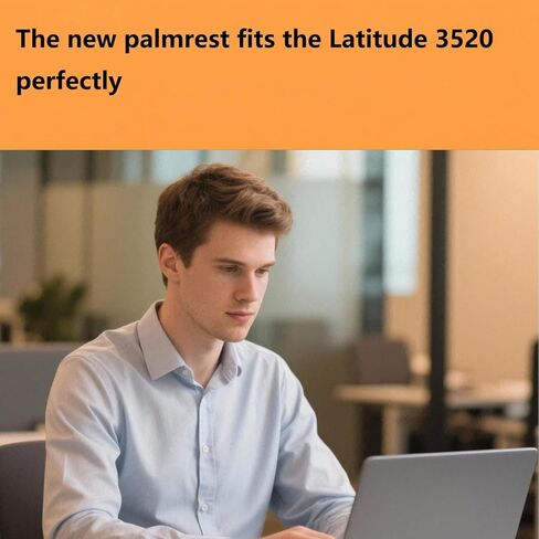 DJP76، 0DJP76 مسند راحة اليد العلوي البديل مع لوحة مفاتيح غير خلفية لجهاز Dell Latitude 15 3520، سلسلة E3520، غطاء علوي أسود in Saudi Arabia