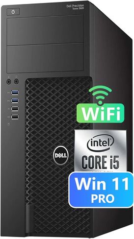 كمبيوتر مكتبي للأعمال Dell Precision 3620 Mini Tower، Windows 11 Pro، Core i5-7500، ذاكرة وصول عشوائي 8 جيجابايت، 256 جيجابايت SSD، ماوس، لوحة مفاتيح، واي فاي (متجدد) in Kuwait