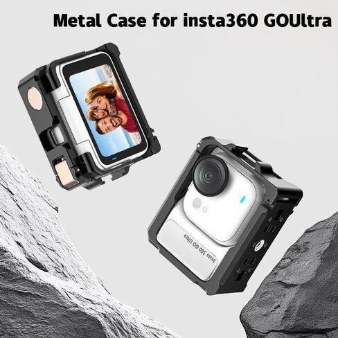 حافظة معدنية لجهاز Insta360 Go Ultra، قفص من سبائك الألومنيوم، حذاء بارد مزدوج 180 درجة مغناطيسي سريع الفك، حشوة إسفنجية بإبزيم مفتوح in Kuwait