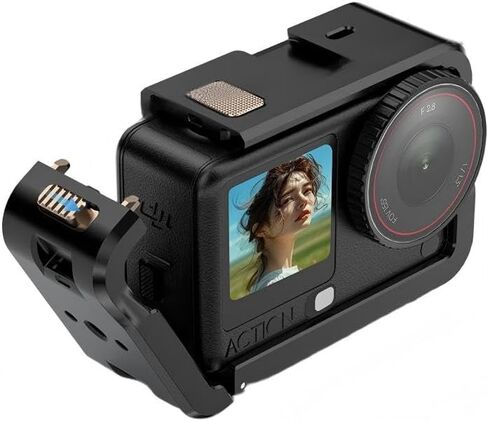 قفص إطار معدني لـ DJI Osmo Action 6 أغطية عدسات سيليكون 1/4-20 خيط حذاء بارد جبل محول سريع التحرير باب البطارية QR Mount in Kuwait