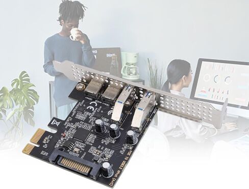 PCIe USB Expansion Card PCI Express USB Card PCIE 2 3.2 & Type C 5Gbps with Power for Desktop PC in Kuwait