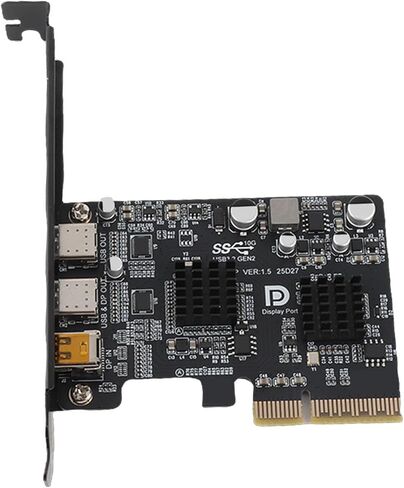 Fabater PCIe USB Expansion Card, 3 Ports USB 3.0 10Gbps Type C DisplayPort 4K 60Hz C PCIe Card, Internal Port with 2 Type 1 for Desktop PC in Kuwait