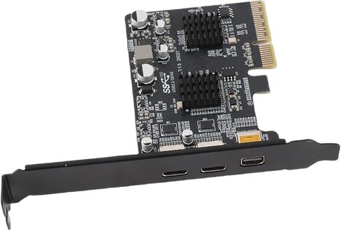 Fabater PCIe USB Expansion Card, 3 Ports USB 3.0 10Gbps Type C DisplayPort 4K 60Hz C PCIe Card, Internal Port with 2 Type 1 for Desktop PC in Kuwait