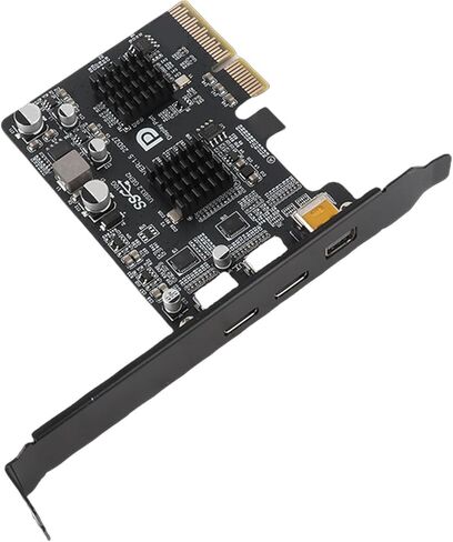 Fabater PCIe USB Expansion Card, 3 Ports USB 3.0 10Gbps Type C DisplayPort 4K 60Hz C PCIe Card, Internal Port with 2 Type 1 for Desktop PC in Kuwait