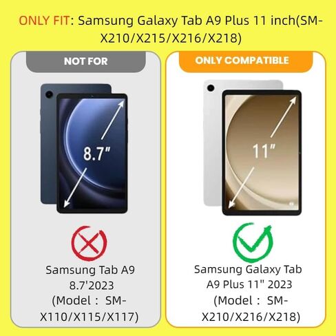 حافظة لجهاز Galaxy Tab A11 Plus مع لوحة مفاتيح/Galaxy Tab A9 Plus 11 بوصة، غطاء لوحة مفاتيح لوحي قابل للفصل بإضاءة خلفية 7 ألوان مع لوحة اللمس - غطاء لوحة مفاتيح فوليو قابل للفصل مع ماوس. (7CT أسود) in Kuwait