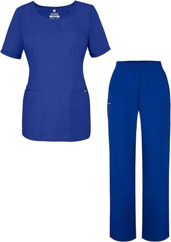 Adar Universal Women's Scrub Set - V-Neck Scrub Top and Elastic Pull-On Scrub Pants in Saudi Arabia