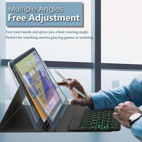حافظة لوحة مفاتيح بإضاءة خلفية لجهاز 2025 Lenovo Idea Tab Plus 12.1 بوصة/Tab K12، لوحة مفاتيح لاسلكية قابلة للفصل بإضاءة خلفية 7 ألوان مع حافظة فوليو من جلد البولي يوريثان لجهاز Lenovo Idea Tab Plus 2025 in Kuwait