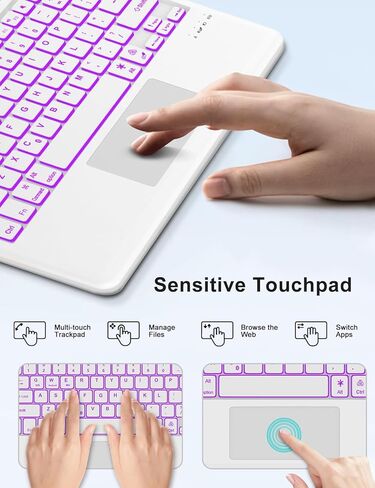 Touch Keyboard Case for Samsung Galaxy Tab S11 Ultra 14.6 Inch 2025, Galaxy Tab S11 Ultra Case Keyboard with Precise Trackpad, Backlit Keypad with S Pen Holder for Samsung Tablet 14.6'', Lavender in Kuwait