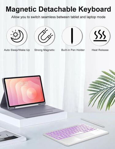 Touch Keyboard Case for Samsung Galaxy Tab S11 Ultra 14.6 Inch 2025, Galaxy Tab S11 Ultra Case Keyboard with Precise Trackpad, Backlit Keypad with S Pen Holder for Samsung Tablet 14.6'', Lavender in Kuwait