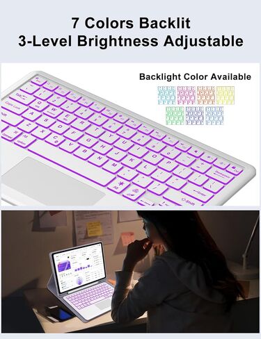 Touch Keyboard Case for Samsung Galaxy Tab S11 Ultra 14.6 Inch 2025, Galaxy Tab S11 Ultra Case Keyboard with Precise Trackpad, Backlit Keypad with S Pen Holder for Samsung Tablet 14.6'', Lavender in Kuwait