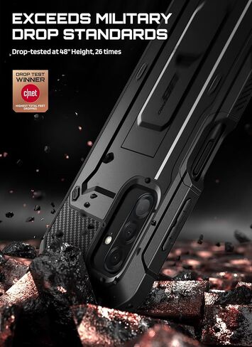 SUPCASE for Samsung Galaxy A17 5G Phone Case with Screen Protector (Unicorn Beetle Pro), [Built-in Stand & Belt-Clip] [Military-Grade Protection] Full Body Heavy Duty Phone Case for Galaxy A17, Black in Kuwait