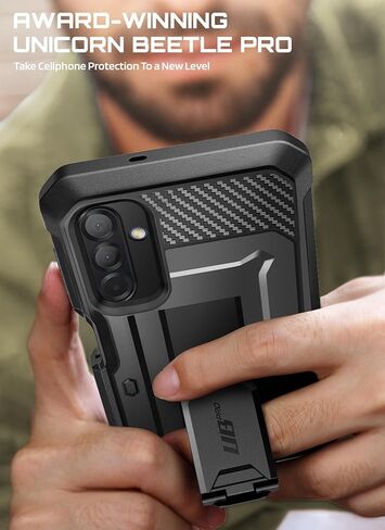 SUPCASE for Samsung Galaxy A17 5G Phone Case with Screen Protector (Unicorn Beetle Pro), [Built-in Stand & Belt-Clip] [Military-Grade Protection] Full Body Heavy Duty Phone Case for Galaxy A17, Black in Kuwait