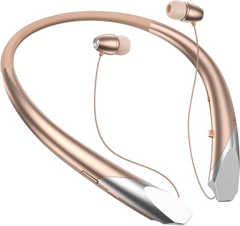 2026 Upgraded Bluetooth Headset - Wireless Neckband Bluetooth Headphones with Retractable Earbuds, Extended Battery Life, and Intuitive Controls for Sports, Office, and Travel (Black) in Kuwait
