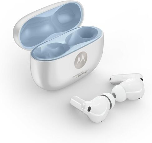 Motorola Moto Buds 2 Plus with Sound by Bose, Dynamic ANC, Advanced 6-mic System, Bluetooth 6.0, (Pantone Bright White) in Kuwait