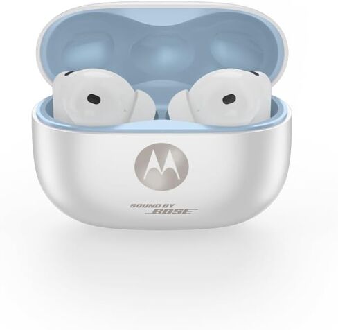 Motorola Moto Buds 2 Plus with Sound by Bose, Dynamic ANC, Advanced 6-mic System, Bluetooth 6.0, (Pantone Bright White) in Kuwait