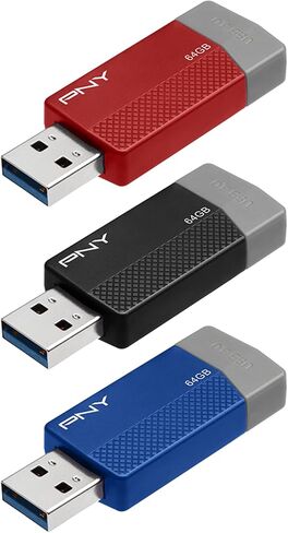 PNY USB 3.0 Flash Drives, 64GB, Assorted Colors, Pack Of 3 Drives in Kuwait
