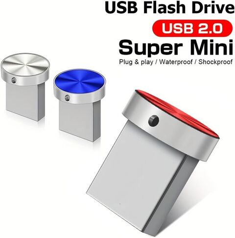 محرك فلاش USB سعة 128 جيجابايت مع محول من النوع C، محرك قلم USB 2.0 عالي السرعة، شريحة ذاكرة تخزين صغيرة للهاتف/الوسادة/الكمبيوتر الشخصي/الكمبيوتر المحمول - (Blue128GB) in Kuwait