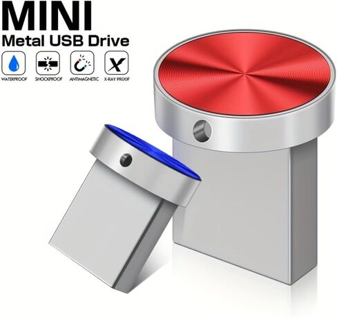 محرك فلاش USB سعة 128 جيجابايت مع محول من النوع C، محرك قلم USB 2.0 عالي السرعة، شريحة ذاكرة تخزين صغيرة للهاتف/الوسادة/الكمبيوتر الشخصي/الكمبيوتر المحمول - (Blue128GB) in Kuwait