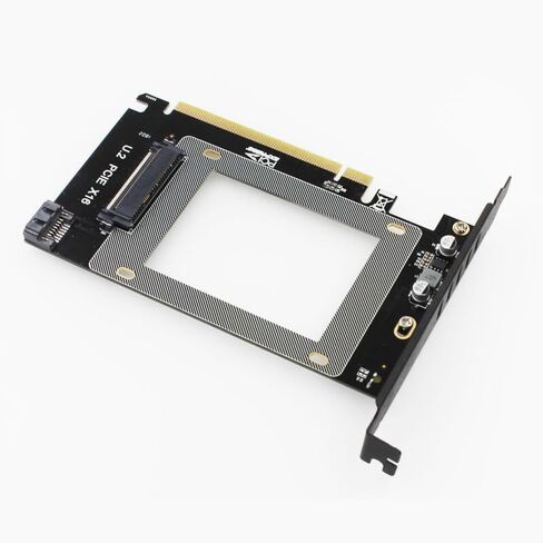 محول U.2 إلى PCIe SFF-8639 NVMe/SATA SSD لوحة محول لفتحة PCIe x16، الجيل الثالث عالي السرعة، لا حاجة إلى برنامج تشغيل in Kuwait