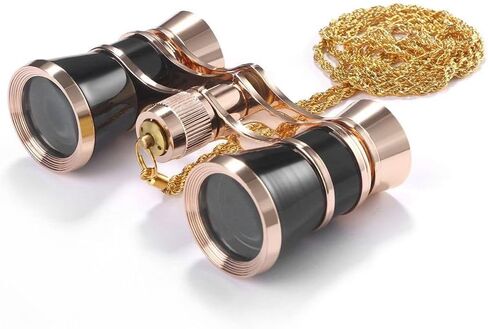 Vintage Opera Glasses Binoculars, 3 X 25, Mini Binocular with Chain Compact Lightweight for Musical Concert Opera Theater(Champagne) in Saudi Arabia