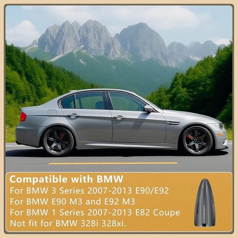 1 قطعة غطاء هوائي زعانف القرش من ألياف الكربون متوافق مع BMW E90 E91 E92 3 SEIRES M3 E82 US ، ملحقات هوائي السيارة البديلة المتينة in Kuwait