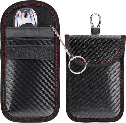 2 PCS Faraday Bag لمفاتيح السيارات ، حقيبة حظر إشارة RFID ، واقي مفتاح FOB المضاد للسرقة ، وحافز مانع إشارة الهاتف الخليوي ، مفتاح السيارة FOB CAGE in Saudi Arabia