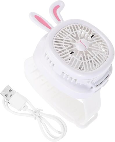 TEHAUX Boys and Girls Cartoon Usb Wrist Fan Rechargeable Portable Fan Speed for School Travel Outdoor Activities and Family Use Adorable Design in Kuwait