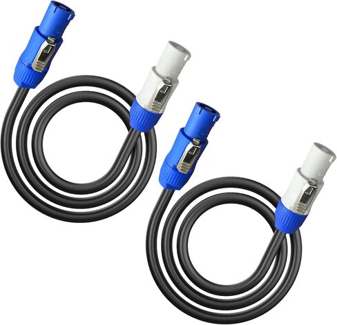 2 Pack PowerCon Power Cables 16AWG 3-Pin Power Extension Cords AC PowerCon Input to Output，Suitable for LED Screens, Beam Moving Head Lights, Stage Lighting, Audio-Visual Equipment, and More – 3 Feet in Kuwait