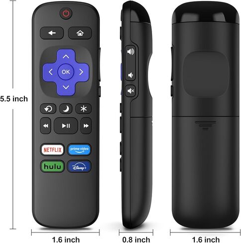 قطعتان من جهاز التحكم عن بعد لتلفزيون روكو، بديل عن بعد لتلفزيونات TCL/Hisense/Sharp/Philips/JVC/RCA/Magnavox/Sanyo/LG/Haier ROKU in Kuwait