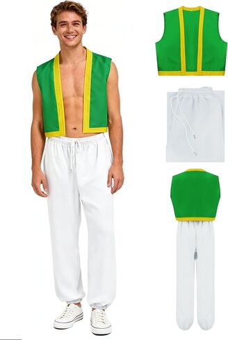 LILLIWEEN Men Costume Adult Super Brothers Cosplay Vest and Pants Halloween Costume in Kuwait
