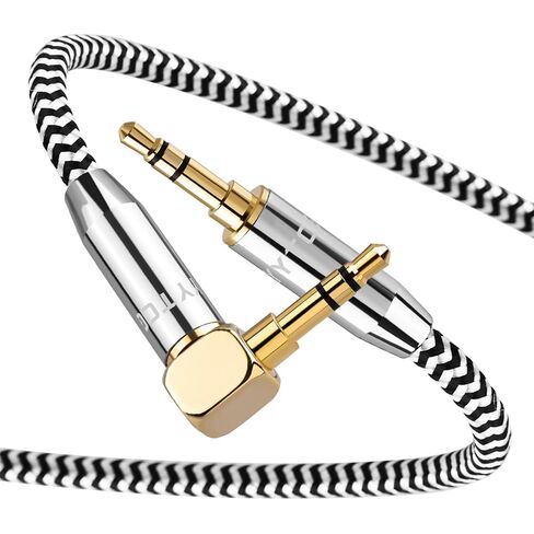 Audiophile 3.5mm Aux Cable (1.64ft/0.5m) - 4N Oxygen-Free Copper, Gold-Plated & Braided Design for Hi-Fi Sound - Universal TRS Aux Cord for Car/Home/Headphones in Saudi Arabia